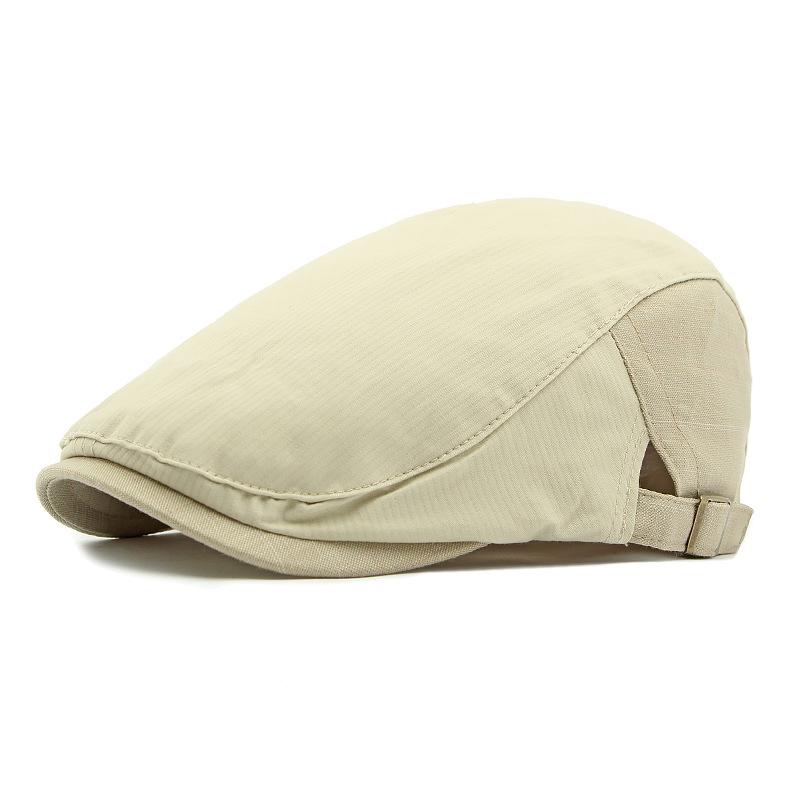 Spring Thin Breathable Cap Men's British Peaked Cap Retro Beret Stitching Forward Cap