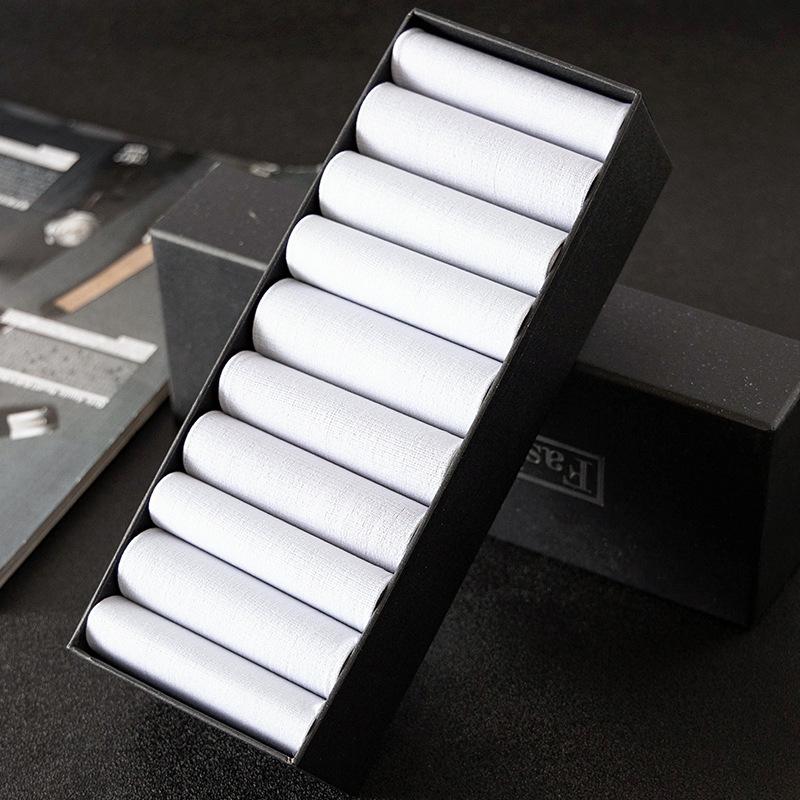 10 Par Męskich Skarpet Średniej Długości - Lekkie, Oddychające Cienkie Jedwabne Skarpety, Seria Jednokolorowa do Codziennego i Biznesowego Użytku