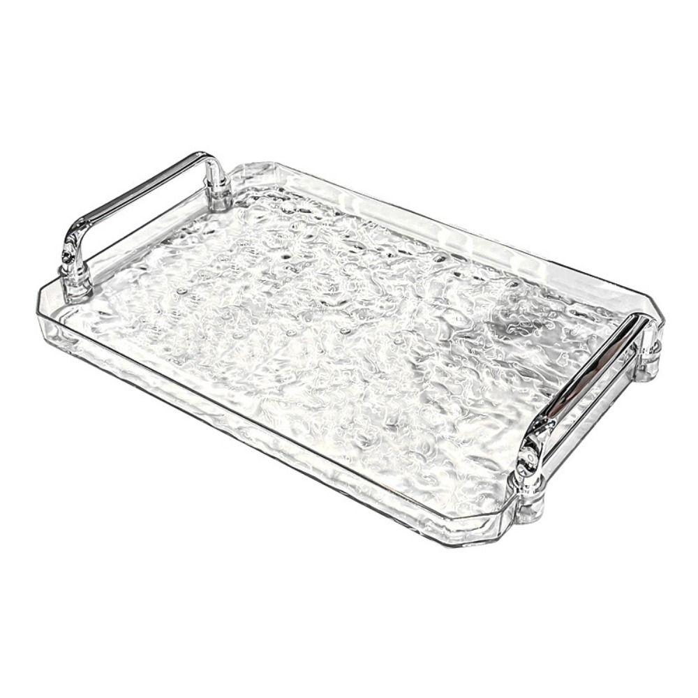 Water Ripple Rectangular Service Tray Transparent Bathroom Tray Tea Cup Tray  Living Room
