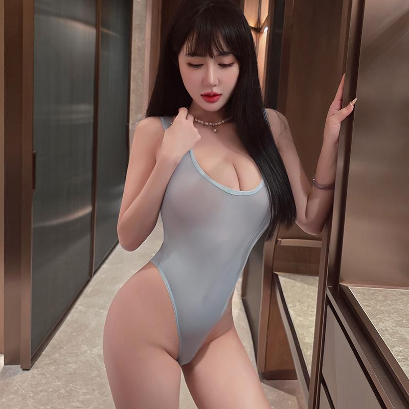 Sexy Transparent Mesh Lace Bodysuits Backless Deep V Suspenders Sleeveless Bodysuits Charming Thin Casual Smooth Nightclub