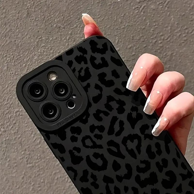 Black Print Leopard Graphic Phone Case For iPhone 17 16 15 14 13 12 11 Pro Max XS XR 7 8 Plus 16E Shockproof Soft Silicone Cover