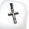 Stainless Steel Double-layer Cross Leather Rope Necklace for Women Men Silver&Black Trendy Jewelry Gift