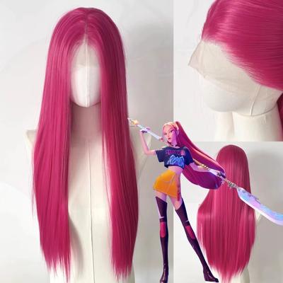 Ashely Pink Lace Front Wig 26“ 13x4 Lace Frontal Wigs Long Straight Heat Resistant Fiber Synthetic Wig for Mira Cosplay