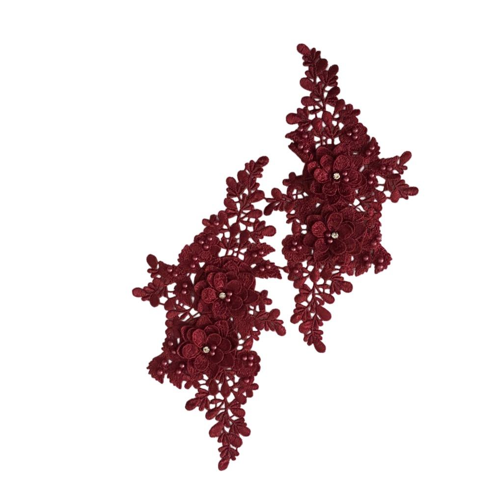 3D Rhinestone 3D Bead Embroidery Patch Multicolor Wedding Dress Accessories  Garment Decoration