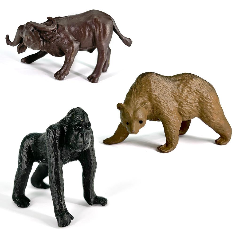 12pcs/set Updated Simulated Wild Animals Lion Tiger Toy Model Realistic Giraffe Zebra Panda Toys For Children Christmas Gifts