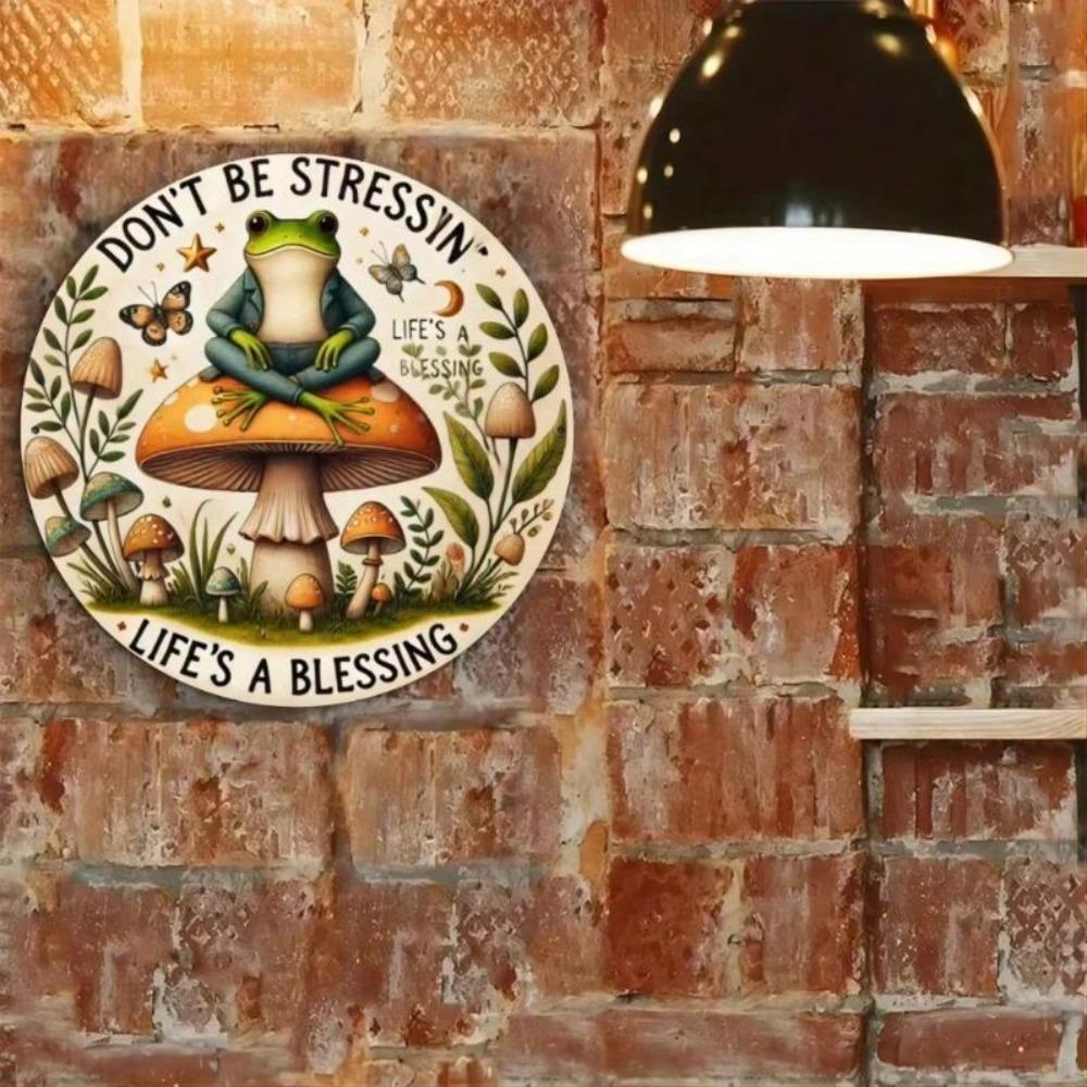 Vintage Metal Wall Art Mushroom Frog Decor Rustic Home Bar Cafe
