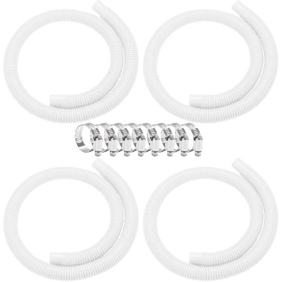 Pool Pump Hoses 1.25 Inch X 59 Inch Filter Pump Replacement Pool Hose For Above Ground Pools Flexible PE Tube For Swimming Systems (4 Pcs Blue)