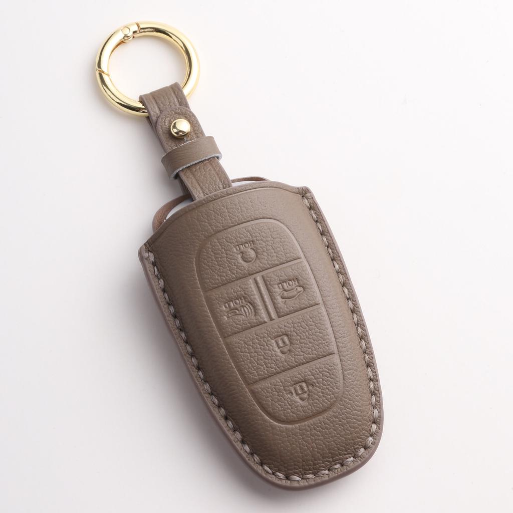 Customized Key Cover Is Suitable for the New Modern Hyundai Hand-stitched High-end Car Key Bag Leather.
