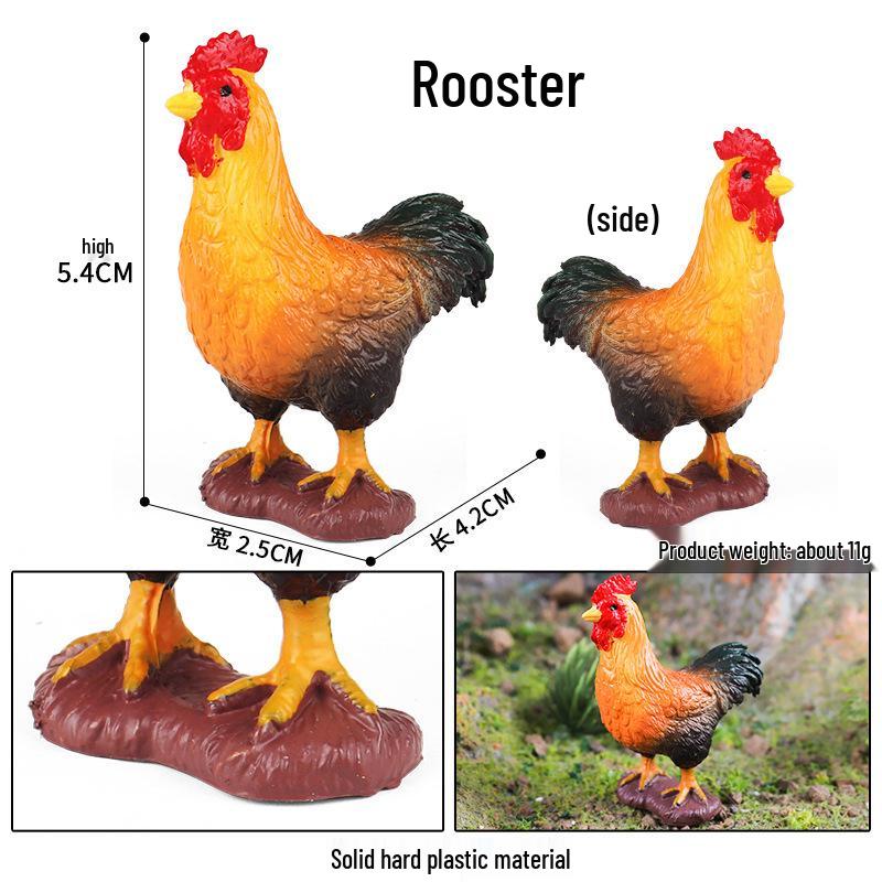 Mini Farm Animal Figurines: Chicken, Duck, Goose, Pig, Dog, Cat, Horse, Sheep