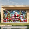 2D background banner, Santa Claus, Happy Snowman, Gift tree, garage polyester background fabric, holiday background