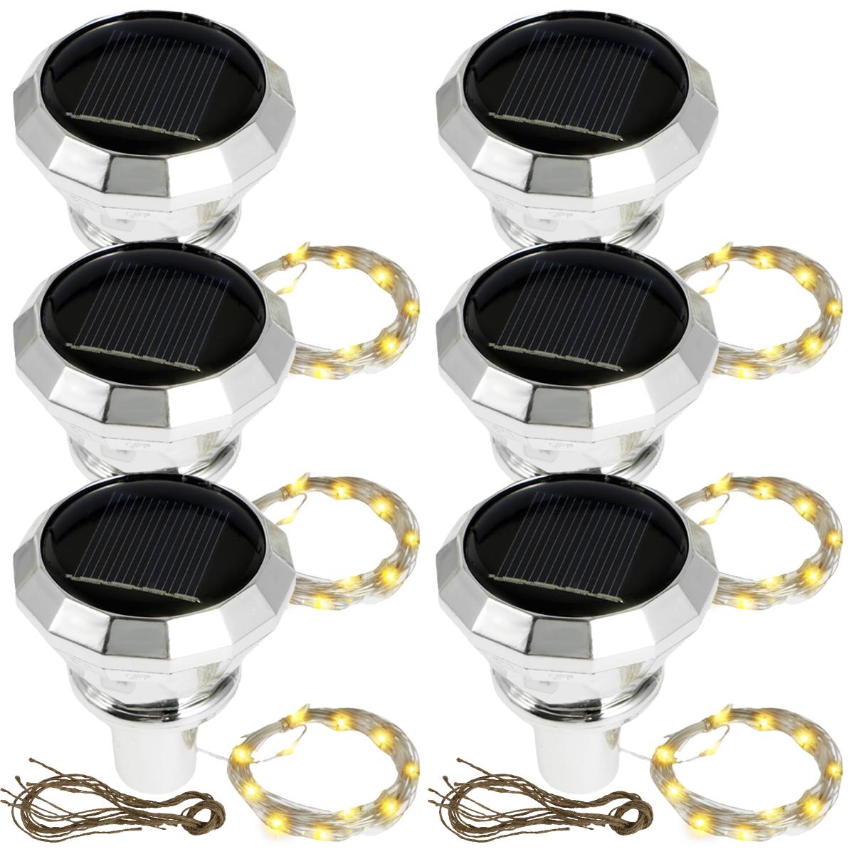 

6Pcs Solar Wine Bottle Lights 2M 20 LED Copper Wire Fairy String Lights IP65 Waterproof Cork Lights for Wedding Christmas Party