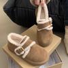 Fashion Fur Flats Women Snow Boots Suede Fashion Warm Shoes Cozy Winter Short Plush Cotton Boots 2025 Casual Soft Cozy Botas Para Mujer