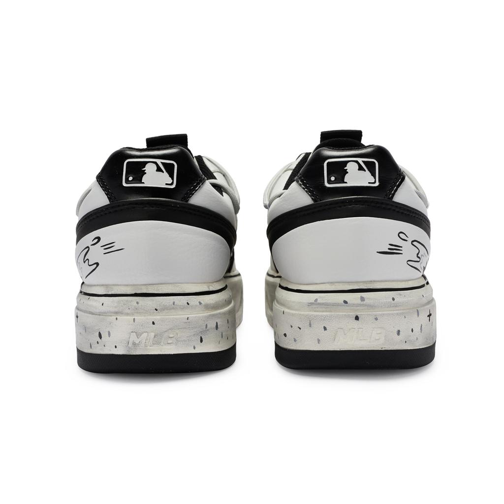 MLB Chunky Liner Abrasion Resistant Height Increasing Low Top Skateboard Shoes Unisex Black White Blue 3ASXCA12N-50WHS(Team80-)
