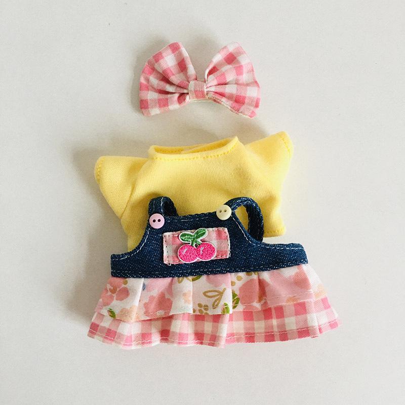 בגדי בובת קטיפה ויניל חמודה 17 ס"מ קופסה עיוורת - תליון LaBuBu שמלת אביזרים