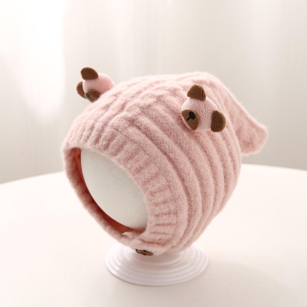 Warm Baby Knitted Hat Soft Kids Earmuffs Cap Fashion Children Pullover Cap  Boys
