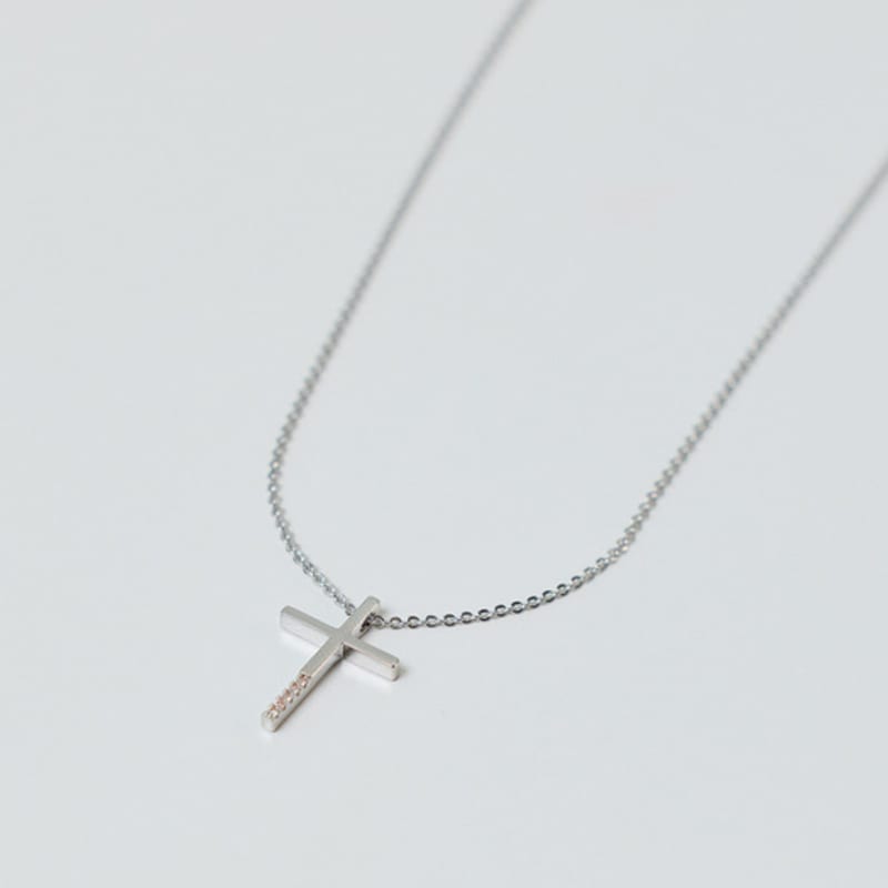 Les Bijoux Philosophy LB_Cross Simple necklace_SILVER