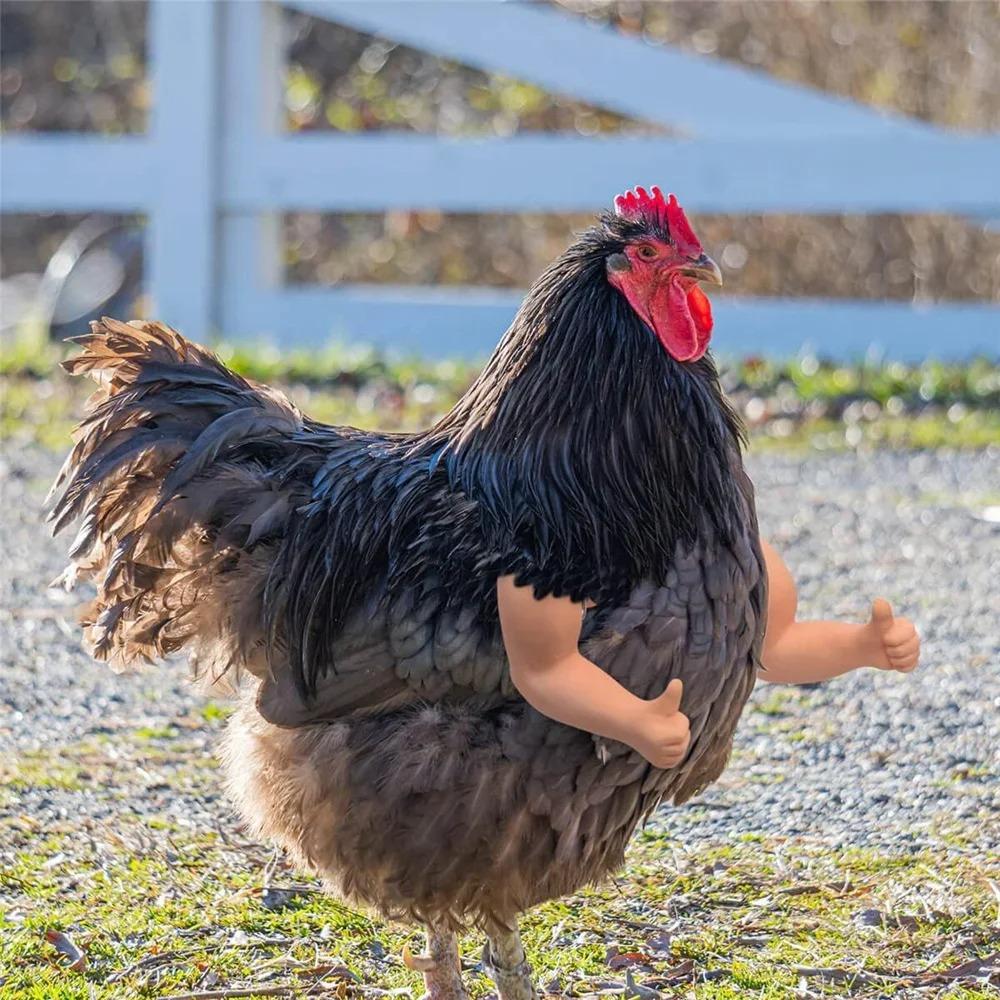 Funny Wearing Muscle Arm Hulk Arms Chicken Forelimb Toy Fighting Chicken Arms Toys Pet Theme Party