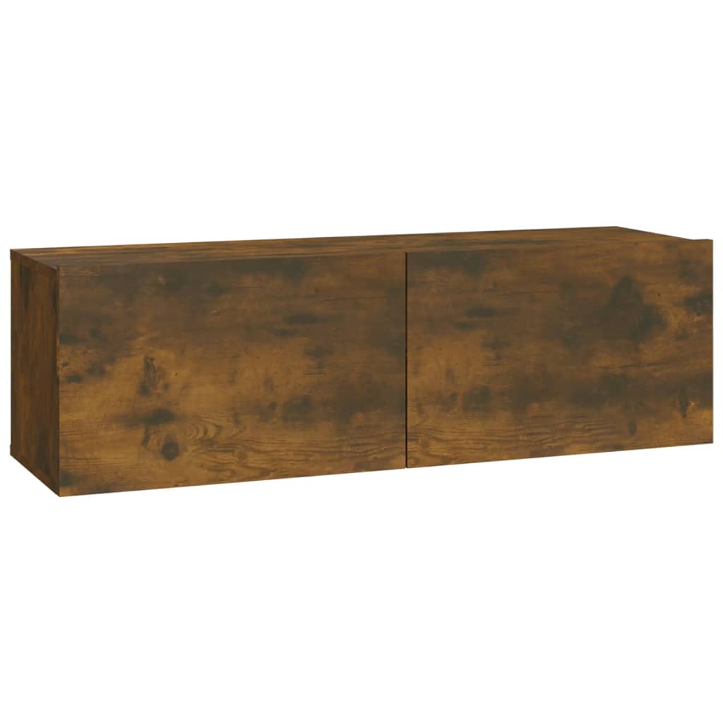 8 piece TV cabinet set smoked oak effect particleboard
