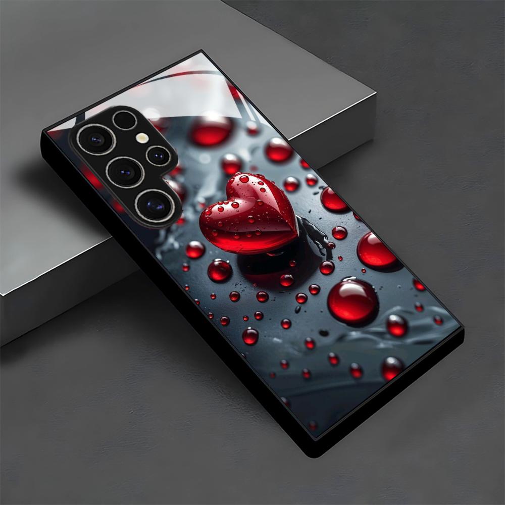 The heart pattern glass Phone Case For Samsung Galaxy S26 S25 S24 S22 S23 Ultra S21 S20 Plus 5G Non-Slip Full Cover