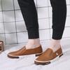 Genuine leather men's soft and comfortable men's summer breathable flat bottomed classic one foot riding Lefu driving shoes