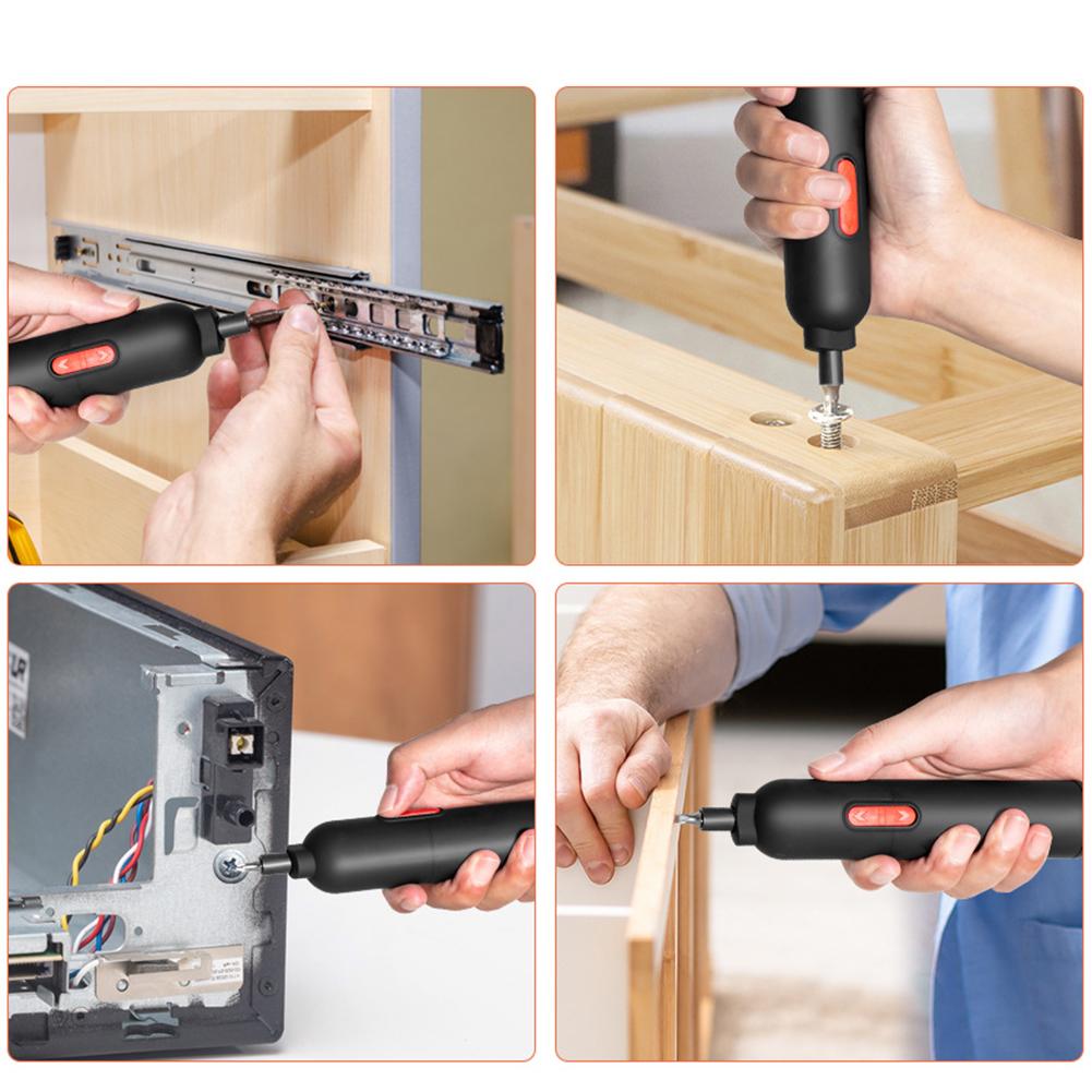 Electric Screwdriver Set LED Light Power Screwdriver 4V Automatic Screwdriver Rechargeable for Electronics Camera Laptop and PC