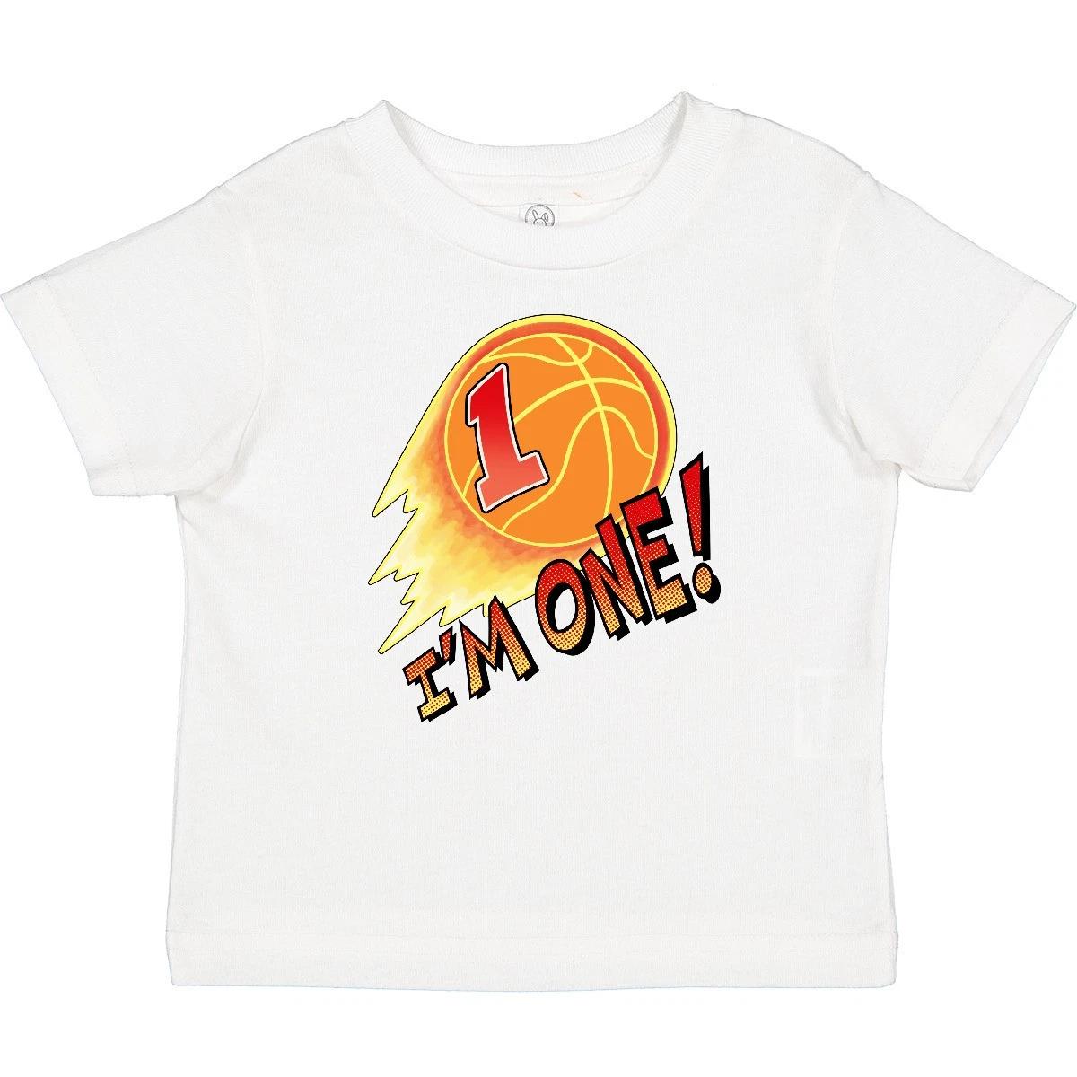 Inktastic I m One! Basketball First Birthday Baby T-Shirt Birthdays Sports One 100