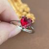 925 Sterling Silver Rings for Women Couple Minimalist Handmade Pink Zircon Open Ring Party Jewelry Gift Prevent Allergy