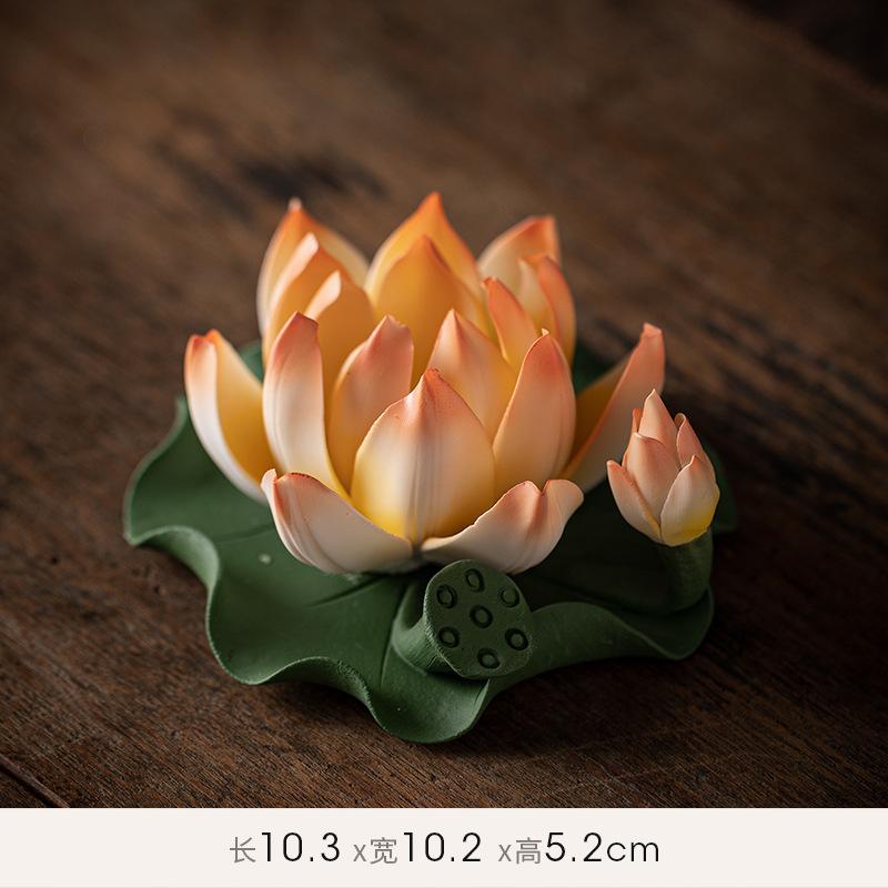 

Белый Розовый Лотос Подставка для курильницы для офиса Чайный домик Керамическая подставка для ароматерапии Курильница Подставка для благовоний Буддийский