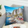Mountain Natural Ins Nordic Pillow Case For Car Sofa Decorative Home Double-sided Print Plush Square Throw Pillow Cushion Cover