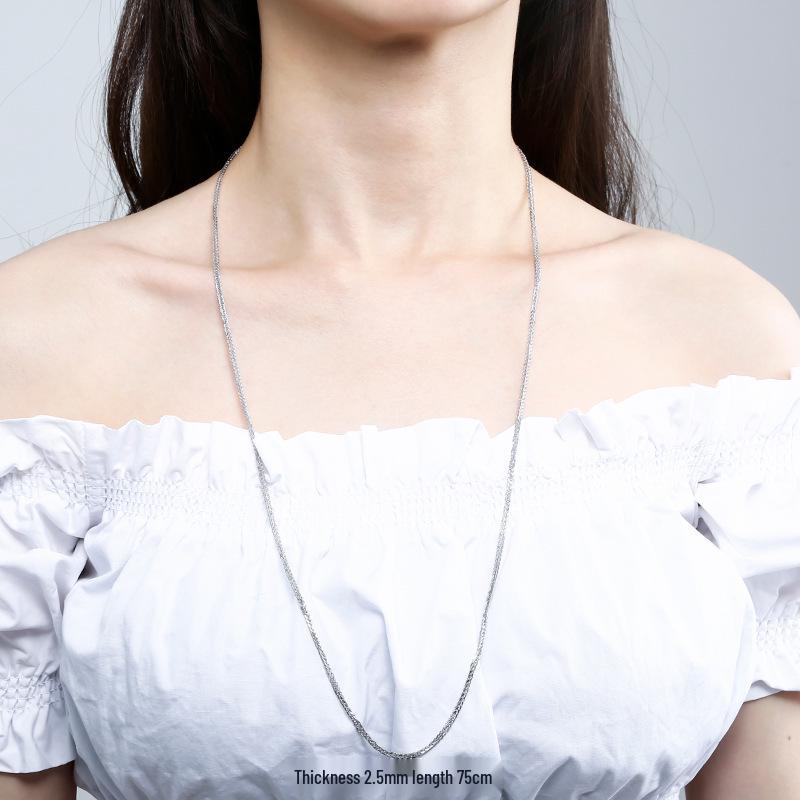 925 Sterling Silver Chopin Necklace Chain for Women & Men - Simple Clavicle Design