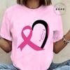 Damen T-Shirts Kurzarm Brustkrebs Aufklärung Shirt Rosa Schleife Support T-Shirt Print T-Shirt Damen Kleidung T-Shirt Harajuku