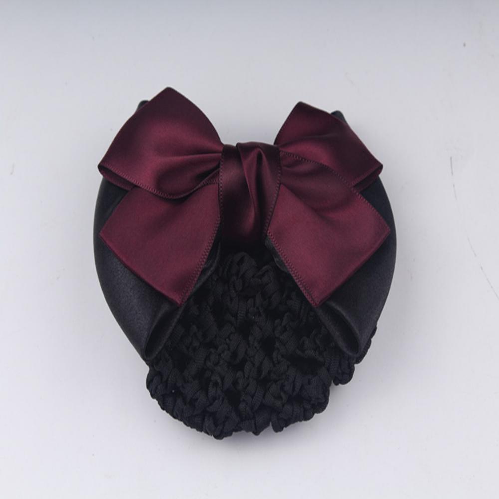 Hair Bun Cover Hairnet Lady Pro Bow Hair Clip Cover Bowknot Bun Snood Hairnet Bun Hair Net Ballet Dance Skating Crochet Hairnet