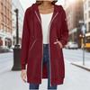 Sudadera con capucha de manga larga de longitud media para mujer, abrigo informal para otoño e invierno