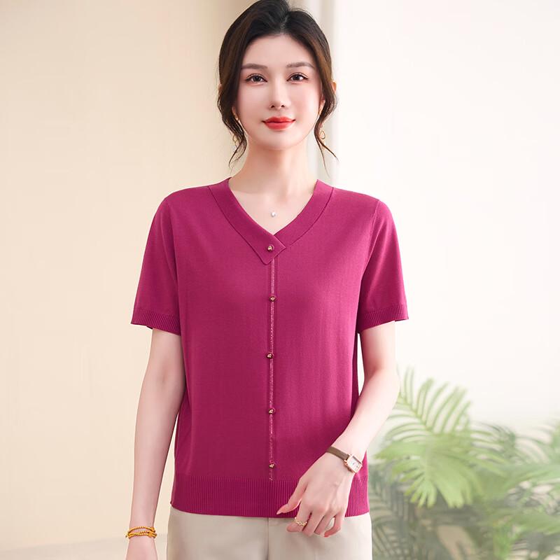 Hengyuanxiang Women s Lyocell Blend Short Sleeve Knit Top 120