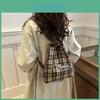 Chic Korean Style Tote Bag With Eye-catching Plaid Pattern Ideal For Daily Outings
