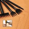 4 Pcs/Set Leather Lacing Chisel Flat Rope Weaving Punch DIY Sculpture Stitching Belt Hole 1/4/8 Prong Leather Lacing Chisels Kit.