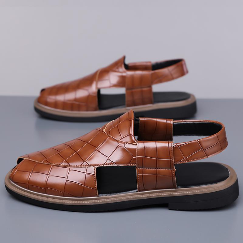 Men’s Sandals Mary Jane Dancing Shoes Dress Wingtip Wedding Stylish Formal Leather Prom Blazers Shoes Over Sized