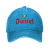 Cappellino in Denim Lavato con Logo Duvels Personalizzato Cappellini da Baseball Casual Cappello Regolabile Cappellini da Baseball Estivi Unisex