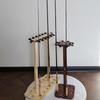 FINNECT Wooden Rod Stand, 8-Piece Set, Assembled, Natural Wood, Holds 8 Rods, Fishing Tackle Storage, Easy to Use, Walnut Color