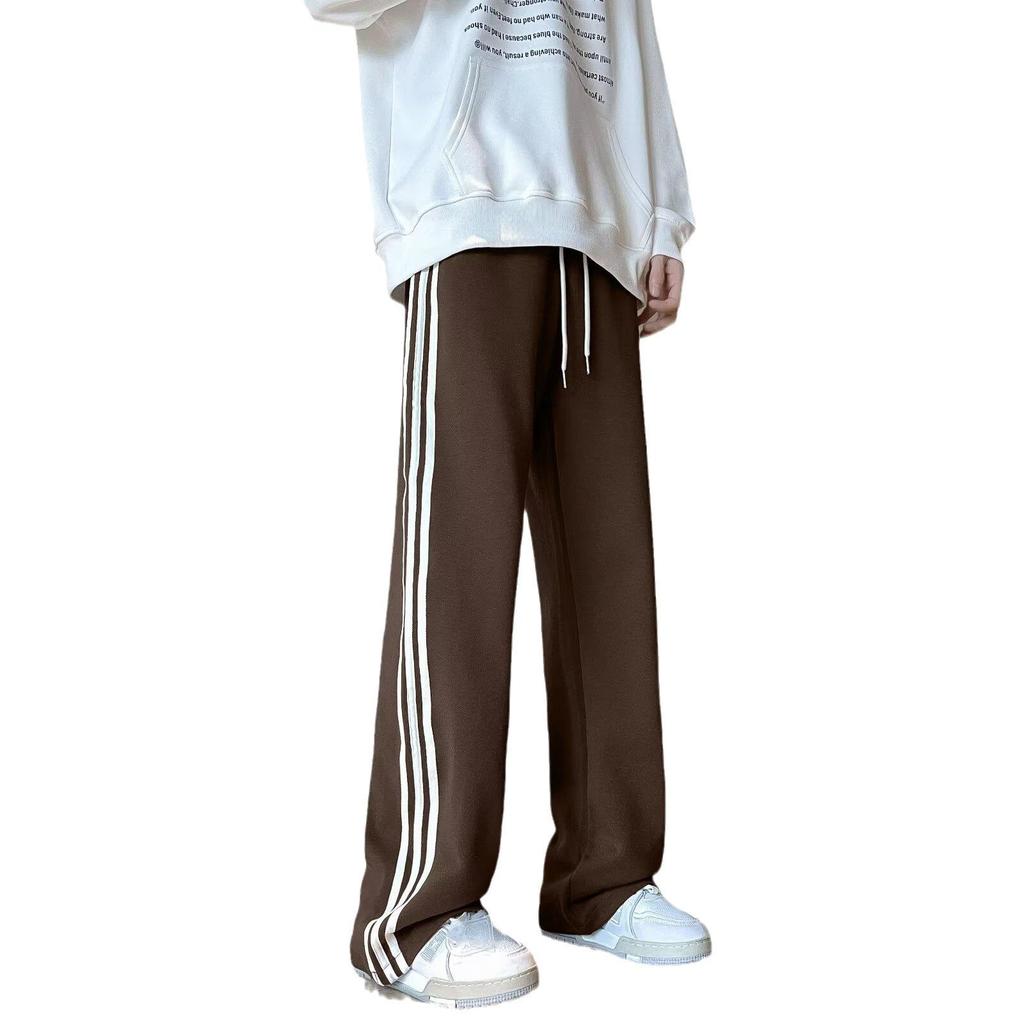 Men's Autumn/Winter Three-Stripe Loose Sweatpants – Trendy, Retro, Heavyweight Casual Pants