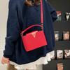 Premium Lychee Pattern Handbag Bag Summer Solid Color Commuting Fashionable Trendy Shoulder Messenger Women's Bag