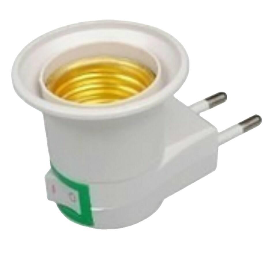 

Wall-Mounted Euro Plug Night Light with Switch, E27 Base, Tiltable Head