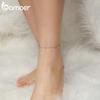 BAMOER Schillerndes Zirkonia-Fußkettchen 925 Sterling Silber Chian Armband für das Bein Weiblicher Fußschmuck für Frauen Beinkette Edler Schmuck