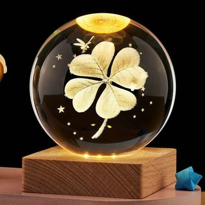 Gift Unique 3D Crystal Ball Lamp with Galaxy and Planetary Projections USB Night Light for Cozy Atmosphere Plasma Ball