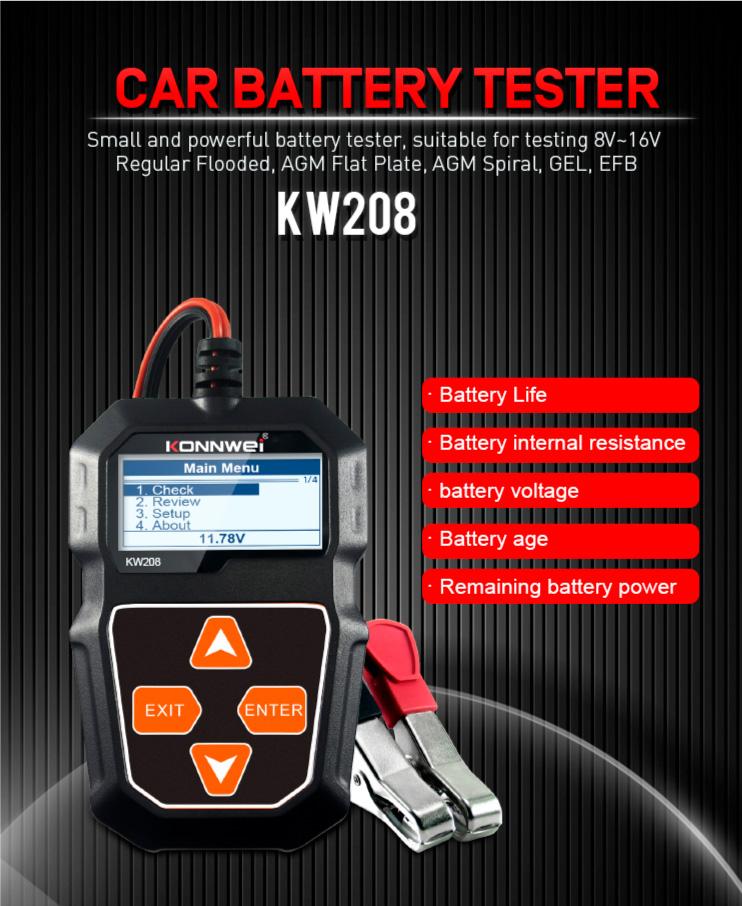 Konnwei KW208 Batteriemessgerät