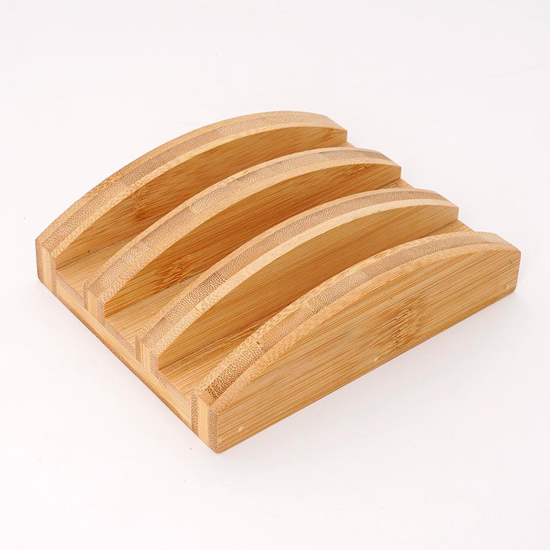 Bamboo Multi-Functional Chopping Board Storage Rack for Kitchen Countertop Display and Organization