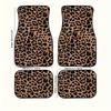 Suitable for All Car Models, 4pcs Yellow Leopard Pattern Car Carpet, Four Seasons Vehicle Carpet with Non-Slip Base, Easy to Clean