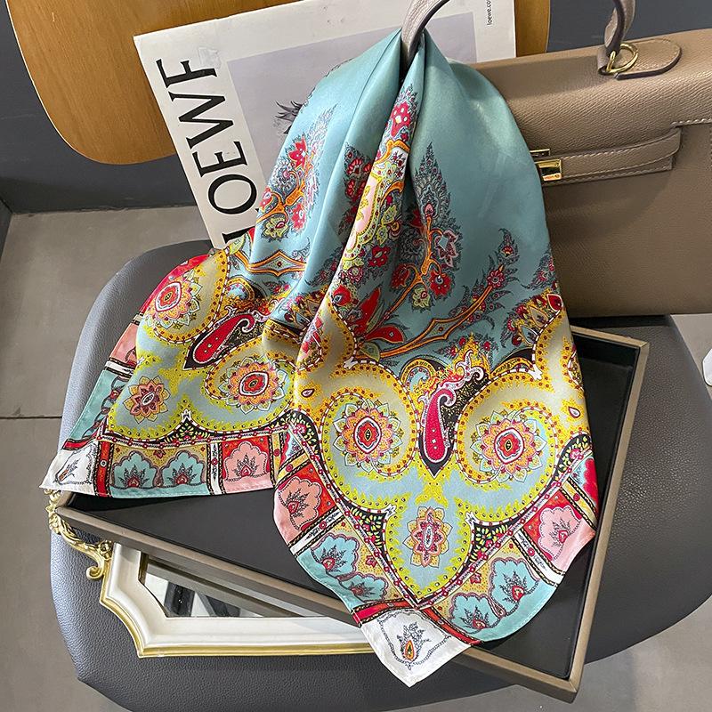New 100% Natural Silk Square Scarf Women Neck Hairband Foulard High Quality Bandana Scarves Female Neckerchief Shawl Wrap