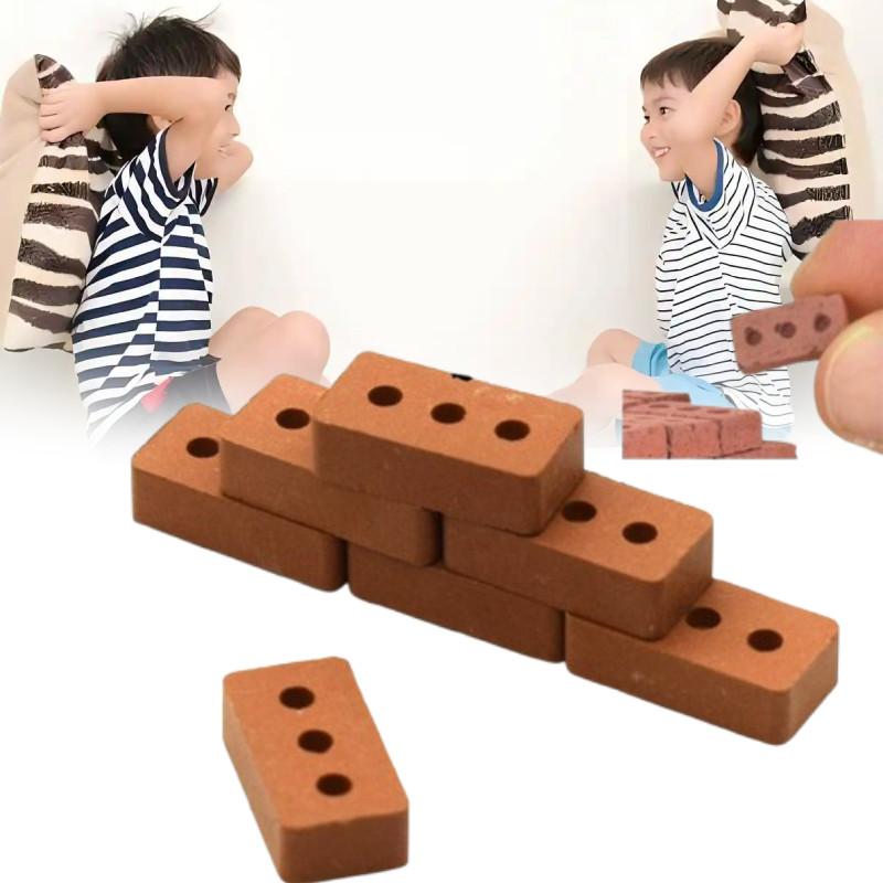 Diy Red Brick Micro Landscape Architectural Building Block Toys Model Gift Kids