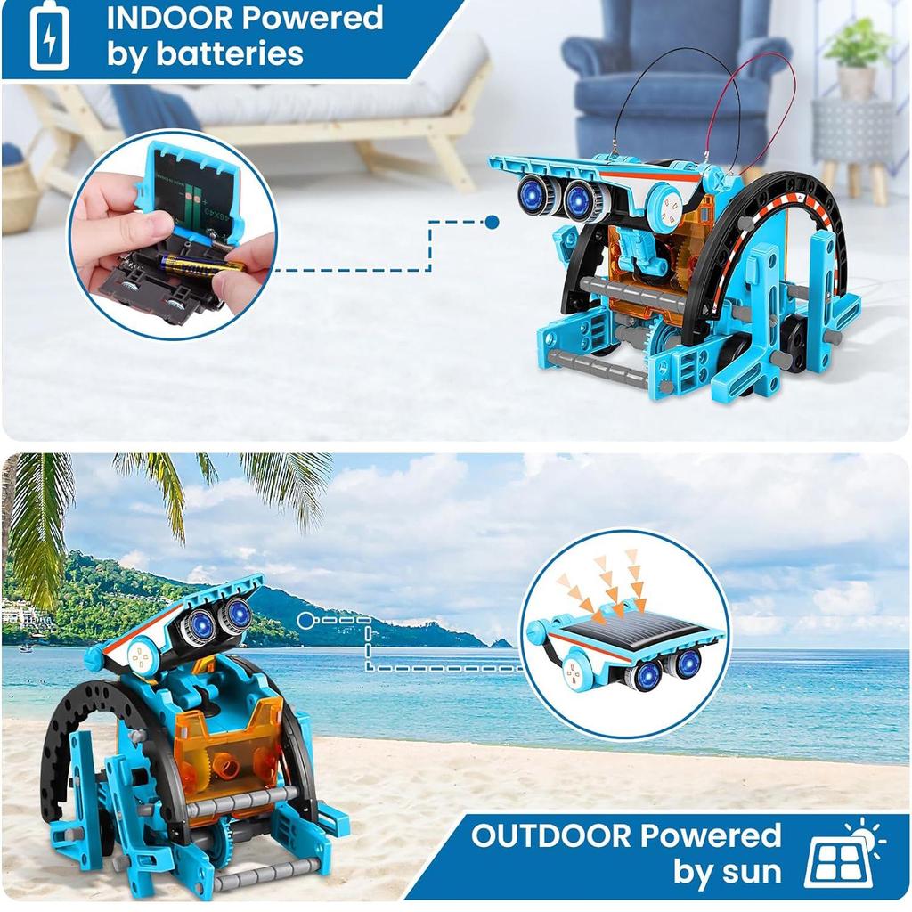 13-in-1 Solar & Battery Dual-Use DIY Robot Toy Kit